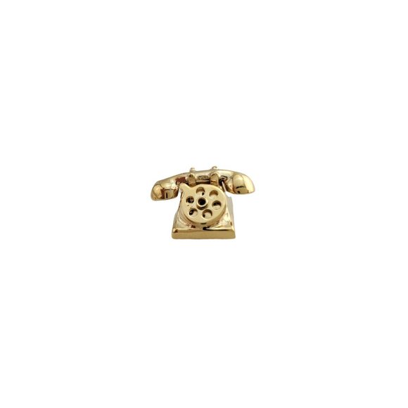 Vintage 14K Yellow Gold Rotary Phone Charm #11626
